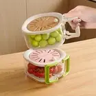 Rotating Lid Drain Basket Food Storage Container Premium Fruit Vegetable Washing