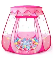 Pop Up Pink Unicorn Tent with Colorful Star Lights for 1-5 Year Old Birthday