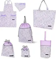 [COLORFUL CANDY STYLE] NT906800 Kindergarten Entrance School Entrance 6-Piece Set, Lesson Bag, Quilting (with Gusset), Shoe Case, Drawstring Bag, Gymnastics Clothing Bag, Lunch Bag, Cup Bag, Small