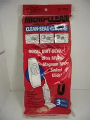 NEW 3-Pack Royal Dirt Devil Type U Micro-Clean Anti-Bacterial Vacuum Bags (A5)