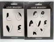 Lady Gaga Elton John "LOVE & BRAVERY" Black/White Sticker Patch