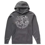 Neff Mushroom Peace Pull Over Hoodie, Unisex Large, Black Pigment Grey New