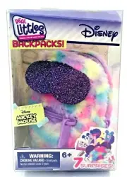 NIB Disney Real Littles Backpack Fuzzy Pastel Glitter Ears Mickey Mouse
