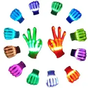 12 Color Led Light up Gloves Cool Finger Flashing Toys Rave Party Favor Small