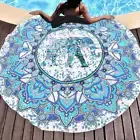 Printed Elephant Pattern Round Summer Bath Towel Sand Beach Towel Shawl Scarf, S
