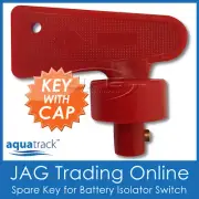 DELUXE SPARE KEY & CAP for BATTERY ISOLATOR KILL SWITCH - Boat/Car/Truck/Caravan