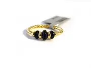 David Yurman Size 6 Rio Rondelle 18k Yellow Gold Ring Black Onyx NWT