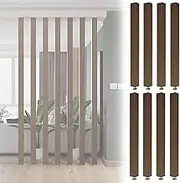 8 Pcs Wall Partition Posts Room Divider, Aluminum Privacy Screens Columnar with Adjustable Foot, Decorative Wall Divider Slats Screen Room Separator, No Drilling(Wood Grain Z,150cm/59.0in/4.92