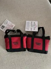 Trader Joe's Red Black Mini Micro Tote (2) Folded 2 in 1 Reusable Shopping Bag
