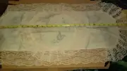 2 Piece Doily Tablecloth set 31"x15" Oval & 14" diameter round White Pink