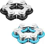 MenYiYDS 2 x Bicycle Chain Finger Toy, Six Roller Chain Finger Toy for ADHD ADD Autism Relief Anxiety Adults and Teenagers