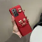 Red Luxury Girl Cherry Candy PC Case Holder For Samsung Galaxy Z Fold 6/5/4/3/2