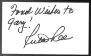 RUTA LEE Hand Signed INDEX card Actress AUTO 'TO GARY' - 1