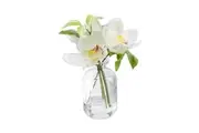 Glamorous Fusion Cymbidium Orchid Artificial Faux Plant Flower Decorative 22cm In Bottle Vase