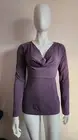 ESPRIT Collection Ladies Mauve Long Sleeve Racer Tie Back Top Size L New
