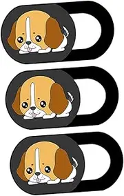 LIFKICH 3pcs Camera Cover Proofing Sticker Slides Covers Dogs Pet Case for Tablet Outlet Animal Puppy Outdoor Plate Plug Cute Computer Camera Front Camera for Car Webcam Cover Coffee