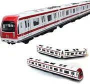 Train Model 4pcs Toy Car Set Alloy City Rail Subway Train Model 1/64 Scale Alloy Subway/Car Model ToysPlay Red White
