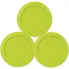 Pyrex 7200-PC Round 2 Cup Plastic Storage Lid Cover Green 3PK for Glass Bowl