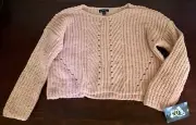 ART CLASS Dusty Pink Chunky Open Knit Cropped Sweater, girl S 6/6X,M 7/8, L 10/1