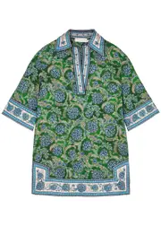 Zimmermann Junie Printed Linen Tunic Dress - Green - 2 (UK 12 / M) 2 (UK 12 / M)