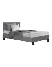 [Artiss] Fabric Neo King Single Size Bed Frame in Grey