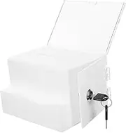 TOKIDNY Multi Purpose Acrylic Donation Box with Lock Large Capacity Ballot Box for Charity Business Cards Raffle Tickets for Office Events Fundraising Activities