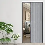 Accordion Door, Aluminum Folding Door, Retractable Shower Door, Sliding Folding Blackout Cellular, Partition Door for Kitchen Bathroom Patio(Gray,70 * 80in)