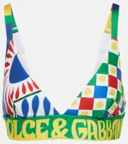 [Dolce & Gabbana] Dolce & Gabbana Printed technical jersey bralette AU 4 multicoloured