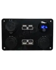 Panel with 2x Anderson plugs and 4 sockets