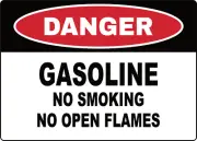 OSHA DANGER! GASOLINE. NO SMOKING NO OPEN FLAMES| Laminated Vinyl Decal Sticker