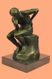 Bronze Sculpture Statue 7.5" The Thinker Rodin Sculpture Museum Reproduction
