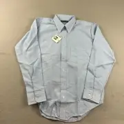 Egon Von Furstenburg Shirt Mens 16 34/35 Blue Stretch Button Up Long Sleeves NWT