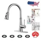 Sleek Brushed Nickel Kitchen Faucet with 360° Swivel Spout - Effortless Control