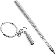 Parliky Retractable Telescoping Pen Pointer Keychain With Metal Rings, Portable Fence Key Chain, Roller Wallet, Paper Key Tags, Pocket Ballpoint Pen, No Ink