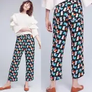Anthropologie Hei Hei Ginza Geometric Retro Pull On Pants Womens Medium