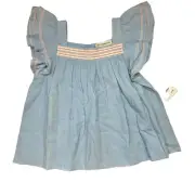Tucker + Tate Blue Flutter Sleeve Top 5 New
