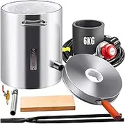 VEVOR Metal Melting Furnace, 6KG Large Capacity Foundry Home Kilns, Blacksmithing Forge w/Crucible & Tongs Kiln, Stainless Steel Smelter, for Metal Scrap Recycle, Gold Copper Silver Casting