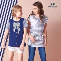 在飛比找momo購物網優惠-【MCGREGOR 瑪格麗格】針織條紋長版圓領T恤-女童款(