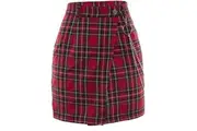 Red Plaid Mini Punk Goth Casual Skirt Women Skirts