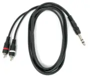 RiteAV 6FT 1/4" 6.3mm TRS Stereo Male-Dual RCA Stereo Male Cable