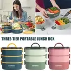 Meal Box 2000ML 3-Tier Stackable Food Case Sealed Leak-proof Meal Box leSos