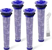 4 Pack Filter Replacements Pre Filters Compatible with Dyson V6 V7 V8 Series Cordless Vacuum and DC58 DC59 Cleaners, Replace Part No. 965661-01