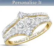 'Always Us' White Topaz Personalised Engraved Ring