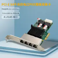 在飛比找Yahoo!奇摩拍賣優惠-PCI-E轉POE千兆網卡4口工業相機圖像視覺采集供電RJ4