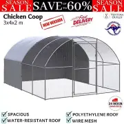 Outdoor Chicken Coop Hen House Pet Cage Chicken Run Galvanised Steel vidaXL NEW