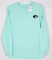 Costa Men's T Shirt Sheild Graphic Long Sleeve Small S Chill Blue