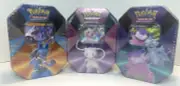 Pokemon- 3 Tin Set V Forces Galarian- Slowbro V, Lucario V, Mew V- 2021 Sealed