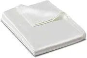 Ersmak Satin Flat Sheet Only, Single Flat Sheet Full, Luxury & Ultra Soft Silky Bedding Top Sheet for Full Mattress - Ivory White