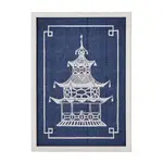 [OneWorld Collection] Pagoda Blue and White Wall Art B