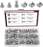 GLEAVI Easy Install Server Rack Screws Nuts Metric Nut Assortments Thin Set for Mounting